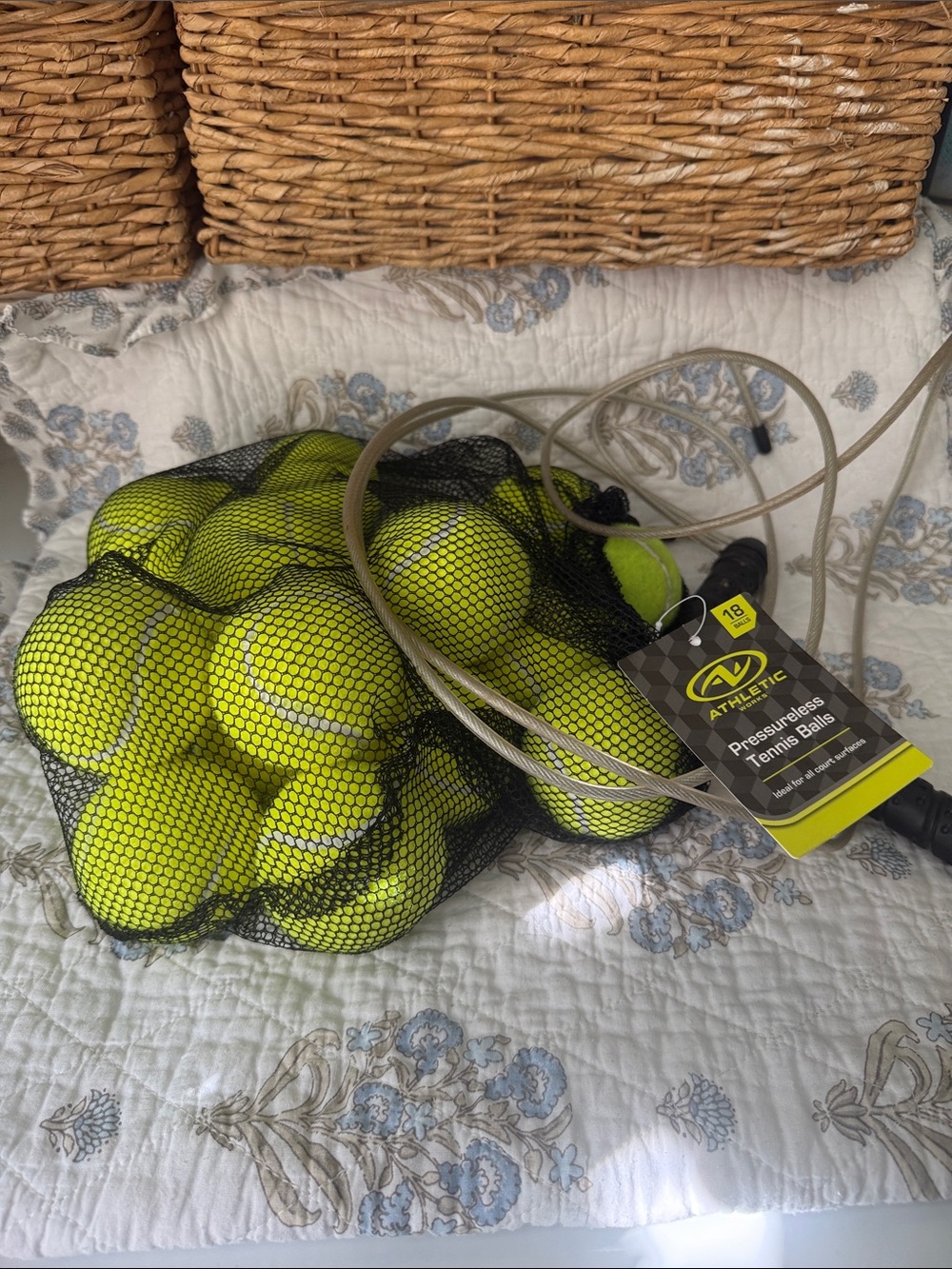 Athletic Works Neon Yellow Tennis Ball Pack in Mesh Bag